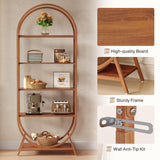 Tribesigns Bookshelf 5-Tier Arched Bookcase, 70.8" Tall Modern Open Book Shelves, Storage Shelves with Metal Frame, Freestanding Display Rack for Living Room, Bedroom, Office Tribesigns