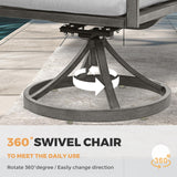 HAPPATIO 7-Piece Outdoor Dining Set - All Aluminum Patio Table and Chairs Set for 6 Includes 1 Rectangular Dining Table and 6 Swivel Dining Chairs with Cushions for Lawn, Garden, Backyard HAPPATIO