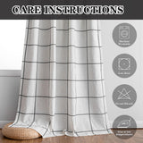 MYSKY HOME 100% Blackout Plaid Farmhouse Linen Curtains 84 Inch Long for Living Room Double Layer Windowpane Drapes Thermal Insulated Privacy Protection Rod Pocket Back Tab, 52" W, Black, 1 Panel MYSKY HOME