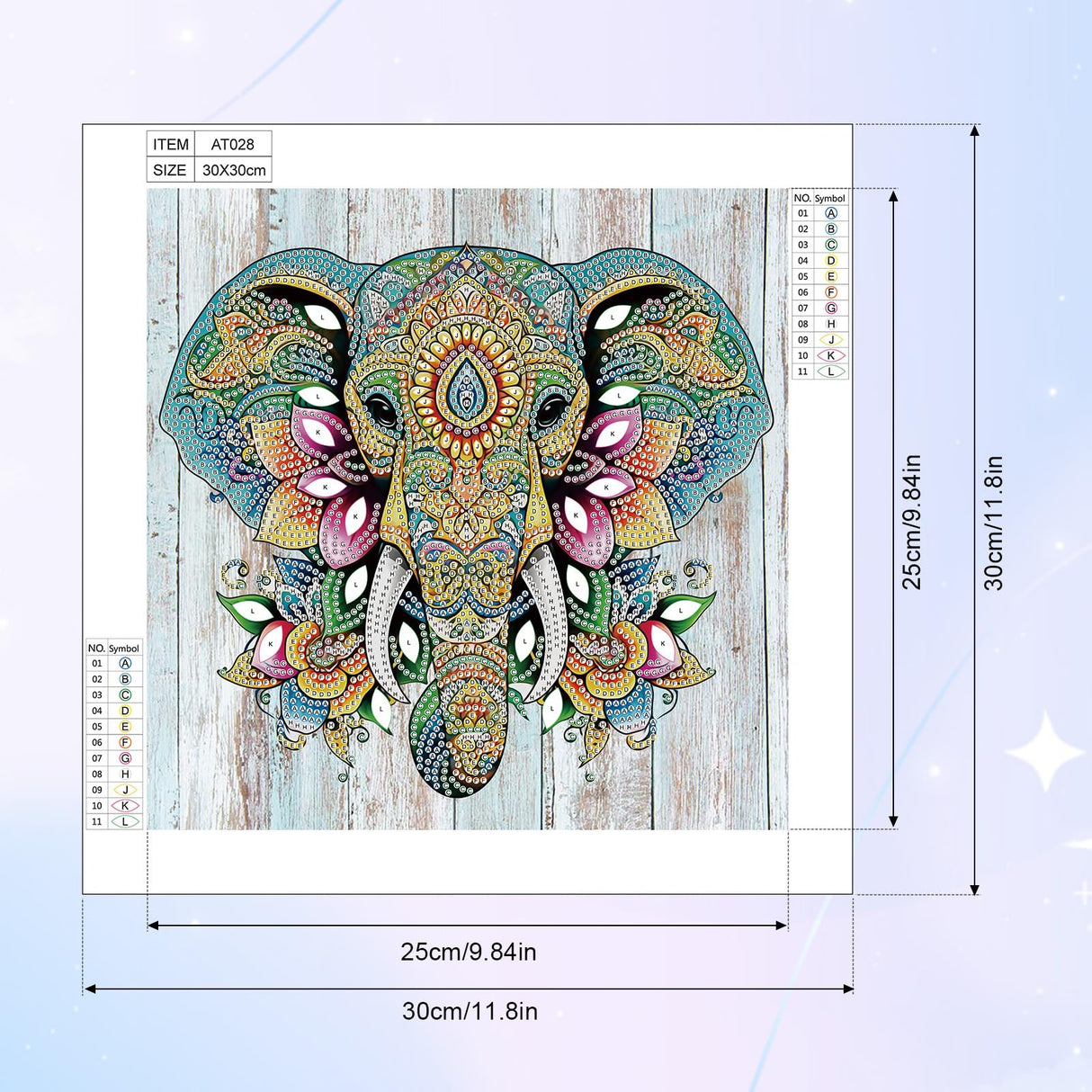 Tontut Elephant Diamond Art Painting Kits, 5D Special Shape Beginner Crystal Diamond Art Painting for Home Wall Decor Gifts 12×12 inch Tontut