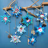 Winlyn 24 Sets Christmas Craft Kits Winter Crafts DIY Christmas Snowflake Ornaments Decorations Art Sets Foam Snowman Santa Owl Christmas Stickers for Kids Holiday Classroom Activities Party Favors Winlyn