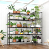 Karl home Storage Shelves 5 Tier Adjustable Garage Storage Shelving, Double Row, Powder Coated Black, Flexible Layer Spacing, for Retail & Exhibition, 70×16×71 inches Karl home