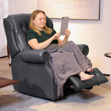 EONIX Dual Motor Lay Flat Power Recliner Chair, Mid Century Wingback Recliner with Independent Adjustable Backrest and Extended Footrest, 400lbs Heavy Duty, Breathable Faux Leather, Black EONIX