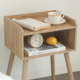 MaxSmeo Nightstand, Mid Century Modern Side Table Bedroom with Storage, Small End Bedside Table with Solid Wood Legs for Living Room, Office Small Spaces (Rustic Walnut) MaxSmeo