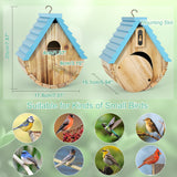 Bird House, Auslar Wooden Bird Houses for Outside, Birdhouse for Outdoors, Hanging Bluebird House for Cardinals Finch Wren Swallow for Garden Viewing Auslar