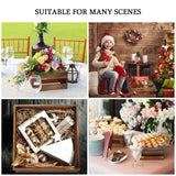 Sieral 4 Pieces Wood Cupcake Display Stand Decorative Dessert Appetizer Cake Stand Risers Wooden Crate Rustic Cake Risers for Decor Wooden Crate Style Storage Organizer for Party(Burnt Wood) Sieral