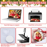 Hotop 12 Pcs Photo Ornament Ball Christmas Sublimation Blanks Photo Frame Ornaments Christmas Tree Hanging Photo Ball Decoration DIY Plastic Photo Baubles for Christmas Valentine's Day Decor Hotop