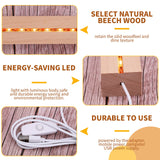 TSLBW LED Lights Display Base, Wooden Light Display Stand, Square, Warm/White Light, 20.0 cm x 10.0 cm x 4.0 cm, Wood, Pedestal, Non-Assembly Required TSLBW