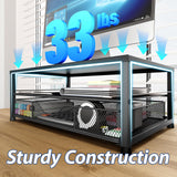 OPNICE Desk Organizer and Accessories, 2-Tier Computer Monitor Stand with Drawer and 2 Pen Holders, Office Desk Accessories for Office Supplies, Black OPNICE