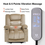 MCombo Zero Gravity Power Recliner Chair with Heat and Vibration Massage, Reclining Chair with USB & Type C Ports, Cup Holders for Living Room, Fabric PR670 (Beige Large 25.5" Seat Width) MCombo