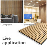 Art3d 2 Wood Slat Acoustic Panels for Wall and Ceiling - 3D Fluted Sound Absorbing Panel with Wood Finish - Oak Art3d