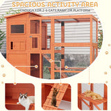 Large Catio Outdoor Cat Enclosure with Weatherproof Roof, 4 Tiers Catios for Cats Patio Outdoor Indoor, Spacious Cat Cage with Resting Rooms, Platforms for Multiple Pet, Kittens & Feral JFHID