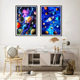 Yomiie 5D Diamond Art Kits for Adults, Planet Diamond Painting Art Space Universe Star DIY Full Round Drill Kits, Embroidery Rhinestone Diamond Crystal Craft Canvas Home Wall Decor 2 Pack(12x16 inch) Yomiie