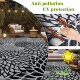 YONILE Outdoor Rug 9x12 ft with LED Light, Waterproof Reversible Outdoor Plastic Straw Rug for Patios Clearance, Large Outdoor Area Rug Carpet RV Mat for Camping Backyard Deck Porch Beach YONILE