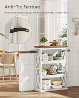 CHOEZON 4-Tier Bookcase, 42.9" Floor Standing Organizer Shelf, Corner Book Stand, Metal Frame, for Study, Bedroom, Living Room, White and Walnut TSJ01WL CHOEZON