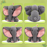CODGP Crochet Kit,13in Crochet Animal Kit Elephant,Crochet Starter Kit Gift for Adults Kids with Yarn Sets,Amigurumi Crochet Kits with Step-by-Step Video Tutorials CODGP