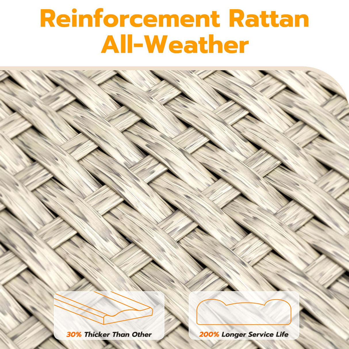 UDPATIO Outdoor Patio Furniture Set, 7-Piece Modular Sectional Sofa with Tea Table, PE Wicker Outdoor Conversation Set for Patio, Garden, Backyard Blue UDPATIO