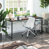 Coleshome 63 Inch Computer Desk, Modern Simple Style Desk for Home Office, Study Student Writing Desk,Black Coleshome