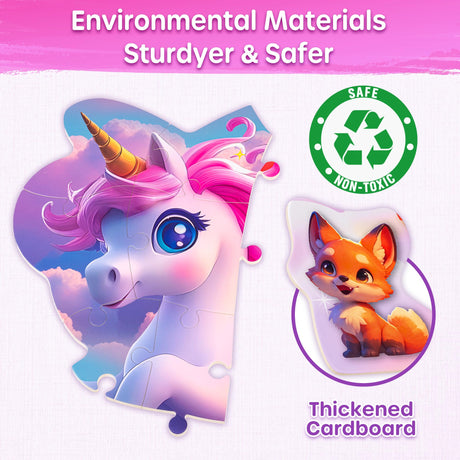 SYNARRY Unicorn Floor Puzzles for Kids Ages 4-6, Large 45 Piece Floor Puzzles for Kids Ages 4-8, Puzzles for Toddlers 2-4, Unicorn Toys Gifts for 3 4 5 6 7 8 Year Old Girls SYNARRY