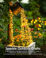 Brightown Outdoor Waterproof, 9.8Ft 120 LED String Lights, 8 Modes Firecracker Fairy Lights for Patio Balcony Wedding Christmas Decor (Warm White) Brightown