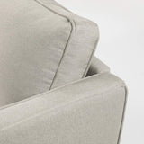 Mellow HANA Modern Linen Fabric Loveseat / Sofa / Couch with Armrest Pockets, Sand Grey Mellow