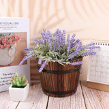 3 Pcs Rustic Wooden Barrels Planters Whiskey Barrels Bucket with Handle Flower Planter Plant Pots Boxes Container Water Wishing Well Pail Garden Backyard Primitive Planter Outdoor Indoor Home Decor WWahuayuan