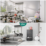 YITAHOME Dresser with 4 Drawers - Fabric Storage Tower, Organizer Unit for Bedroom, Living Room, Hallway, Closets - Sturdy Steel Frame, Wooden Top & YITAHOME