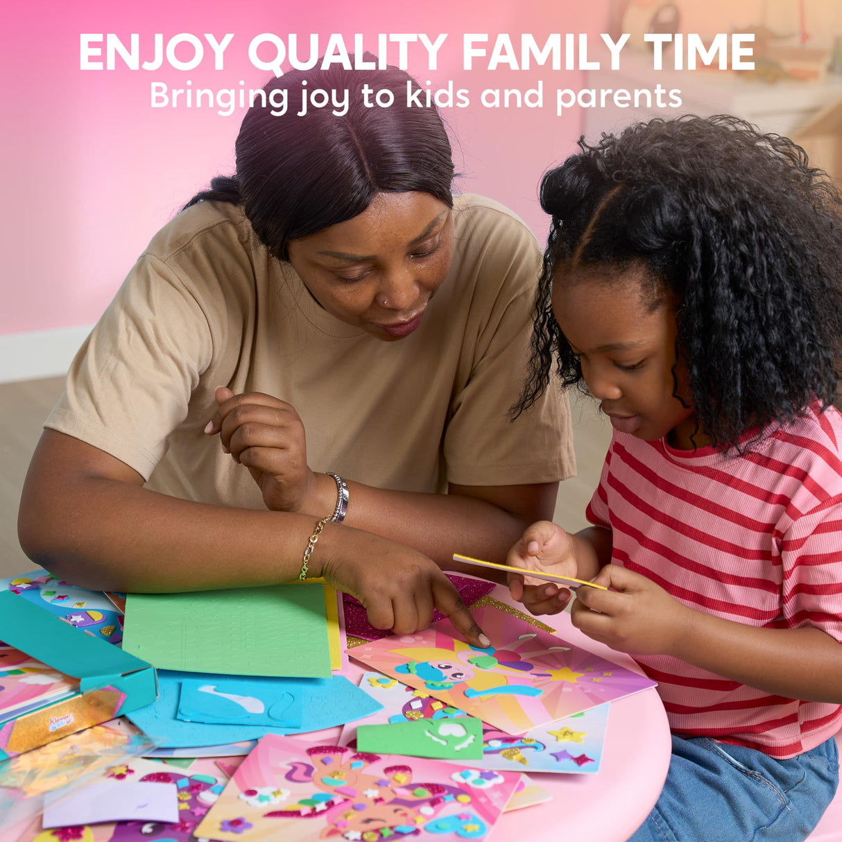 Klever Kits Foam Art Kit for Kids, EVA Foam Stickers with 6 Art Board and 800+ Stickers, DIY Arts and Crafts for Boys Girls Age 3+, Unicorns & Princesses Birthday Gifts Travel Toy Klever Kits