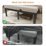 KOSOSO 14 Inch King Size Bed Frame, Black King Bed Frame with Metal Anti-Slip Baffles, No Box Spring Needed, Heavy Duty Steel Platform Support, Round Corner Design, Noiseless, Storage Space KOSOSO