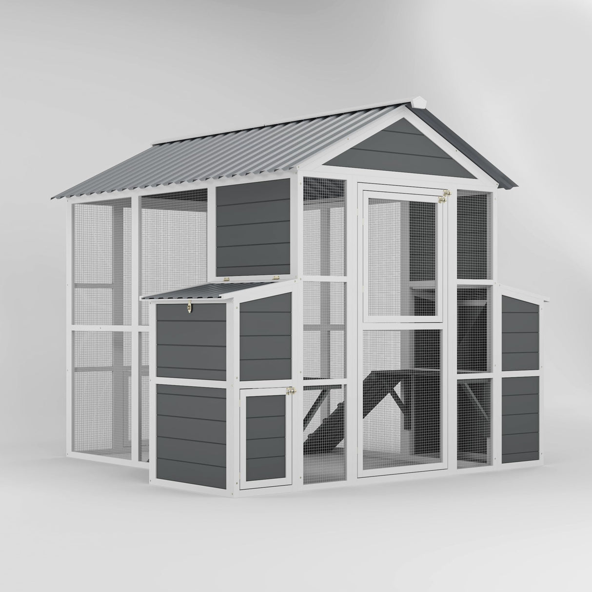 YOPTO Chicken Coop for 10 Chickens,Extra Large Wooden Chicken House Outdoor Nest Box Hen Houses with 2 Chicken Nesting Boxes,Poultry Pet Hutch w/Walk in Desgin,Ramp and Run,Waterproof Roof YOPTO