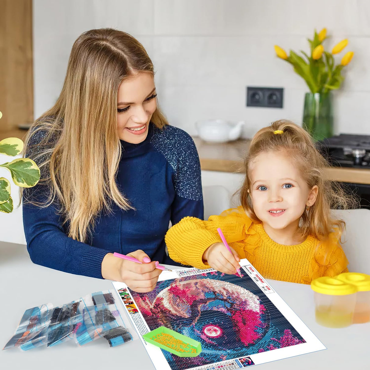 GDYEEH DIY 5D Yin and Yang Diamond Art Kits, Tree of Life Full Round Drill Sparkling Diamond Painting Picture, Diamond Painting Art Kits Craft for Adults Beginners, Home Wall Decor 12x12inch GDYEEH