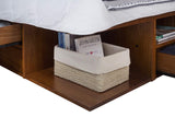Bali Storage Platform Bed with Drawers in Caramel Brown Wood - King Size memomad