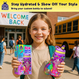 PURPLE LADYBUG Decorate Your Own Water Bottle Kit for Girls - Unicorn Design with Glitter Gem Stickers, Gifts for Girls Ages 5-8-10 Years Old Birthday, Fun Craft for Kids, Water Bottle for School PURPLE LADYBUG