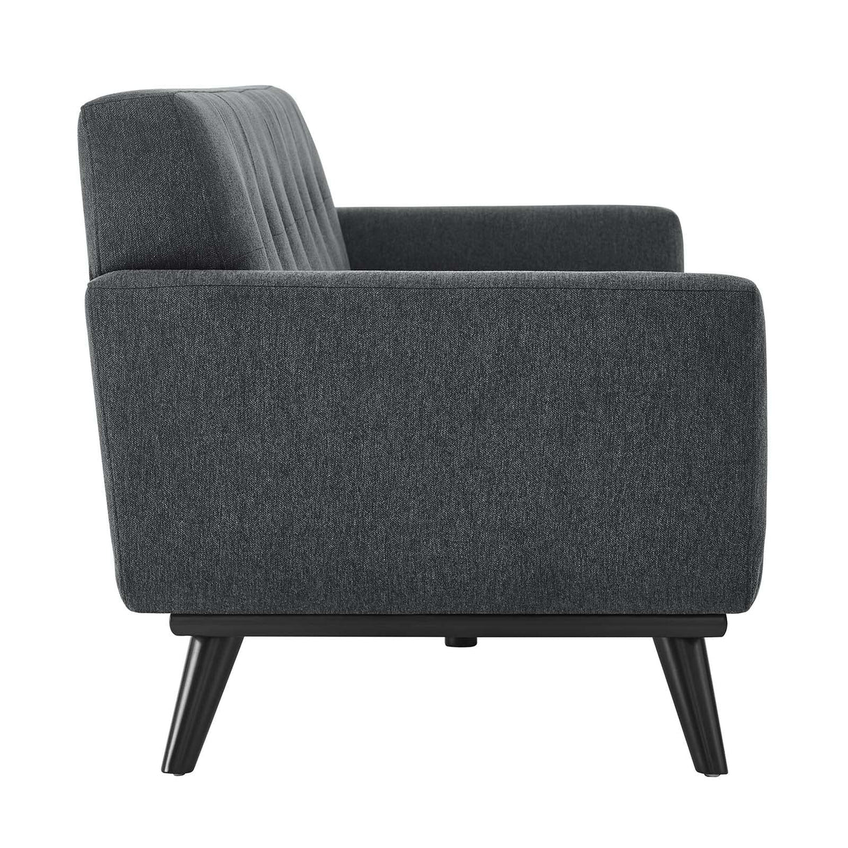 Modway Engage Mid-Century Modern Herringbone Fabric Sofa in Charcoal Modway