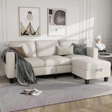 Couches for Living Room - Sectional Sofa L Shaped Cloud Couch-Small Modular 3 Seat-Comfy Linen with Storage Deep Seat Sofa,Washable Covers-Suitable for Living Room-Apartment-Office-Bedroom-Beige Clotius