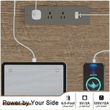 ChooChoo Farmhouse L Shaped Desk with Drawers & Storage Shelf, Home Office Desk with Storage Cabinet, Executive Corner Computer Desk with Charging Station, Home Office Writing Desk, Soft White ChooChoo