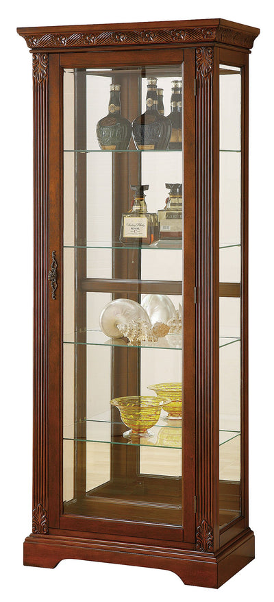 Acme Addy Curio Cabinet in Cherry