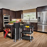 Folding Service Cart Heavy Duty 176 LBS w/ 360° Swivel Wheels Ergonomic Red Handle Foldable Utility Cart for Office Garage Home Kitchen Storage Collapsible Tool Cart COZONY