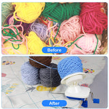 LAMXD Needlecraft Yarn Ball Winder Hand Operated,Capacity 4-Ounce,Blue,Portable Package,Easy to Set Up and Use,Sturdy with Metal Handle and Tabletop Clamp,Including 8 Sizes Crochet Hooks Set LAMXD