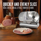 Weston Electric Meat Cutting Machine, Deli & Food Slicer, Adjustable Slice Thickness, Non-Slip Suction Feet, Removable 9" Stainless Steel Blade, Easy to Clean Weston