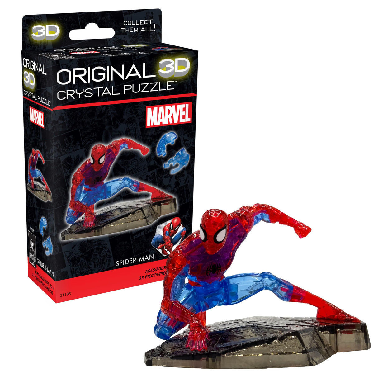 BePuzzled, Marvel Spider-Man Super Hero Original 3D Crystal Puzzle, for Puzzlers Ages 12 and Up Bepuzzled