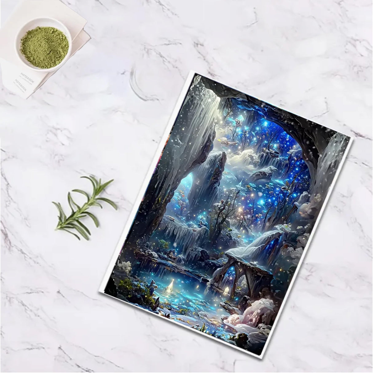 SHONGSHU 5D Diamond Art Kit for Adult, Magical Ice Cave Fantasy Landscape, Diamond Painting Kits for Beginners, Fantastic Landscapes DIY Full Drill Dots Gem Art Paint for Home Wall Decor 12 x 16 Inch SHONGSHU