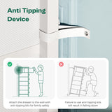 Huuger Tall Dresser for Bedroom, 6 Drawer Dresser & Chests of Drawers, Fabric Dresser for Closet, Bedroom, Night Stand, End Table with Metal Frame, Storage Tower with Fabric Bins, PU Leather, White Huuger