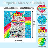 5D Diamond Painting Kits for Kids, Big Gem Diamond Arts Kits for Girls Boys，Alpaca Butterfly Easy Dot Painting Rhinestone Jewel Art，Panda Dog Whale Paint by Stickers for Kids 9-12 ages(6 PACK) DIYDECORFUN