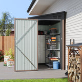 Breezestival 6x4 FT Lean to Shed, Outdoor Metal Storage Shed, Utility Steel Tool Shed with Lockable Door for Bike, Garden, Backyard, Patio, Lawn Breezestival