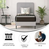 Flash Furniture Dream 10" Hybrid Spring and Foam Mattress in a Box, High Density Foam and Spring Hybrid Mattress for Pressure Relief, Twin Flash Furniture