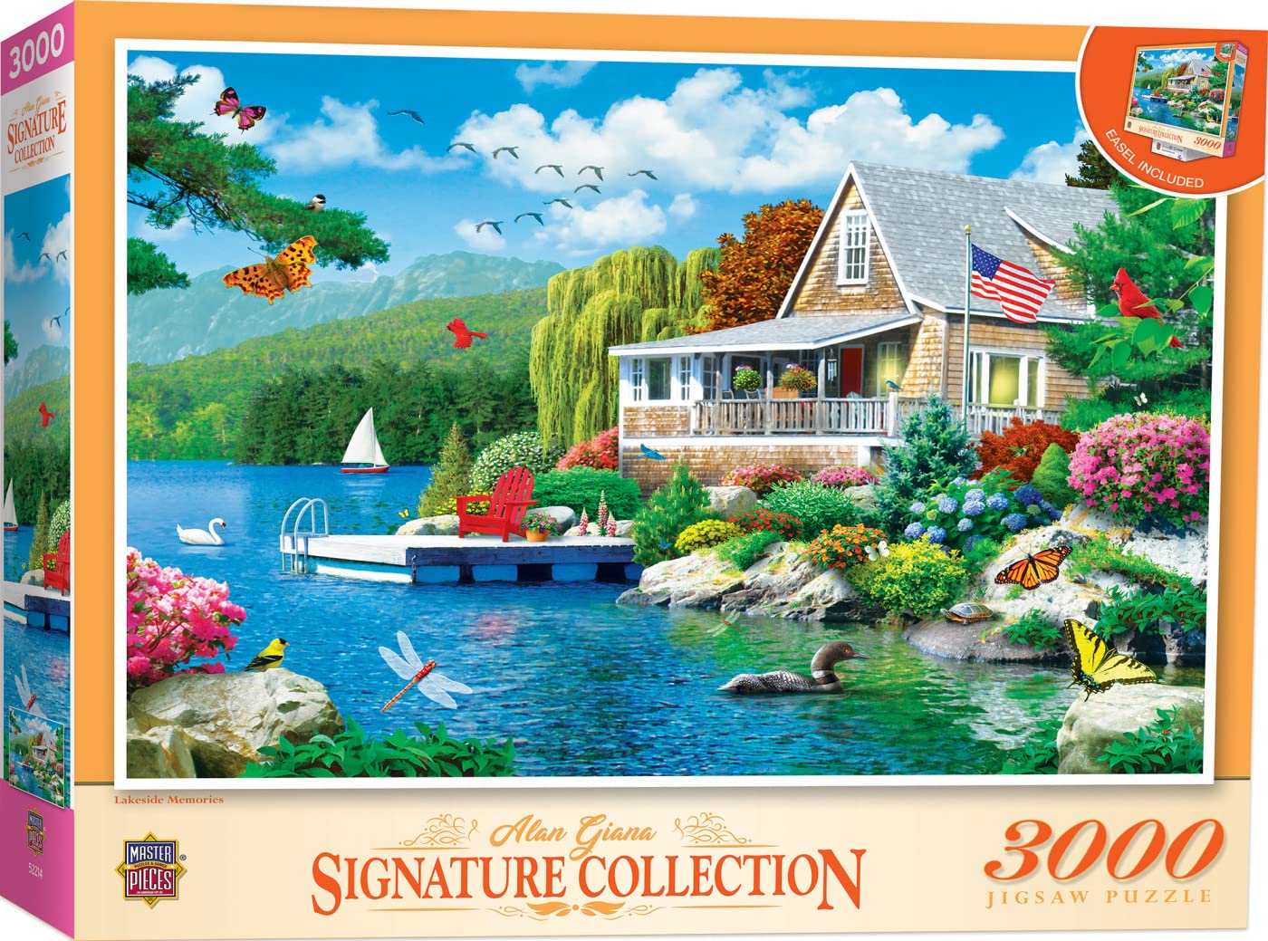 MasterPieces 3000 Piece Jigsaw Puzzle for Adults, Family, Or Kids - Lakeside Memories - Flawed - 32"x45"