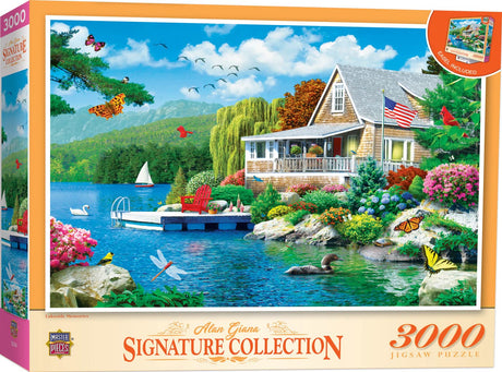 MasterPieces 3000 Piece Jigsaw Puzzle for Adults, Family, Or Kids - Lakeside Memories - Flawed - 32"x45" Masterpieces