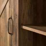 Walker Edison Georgetown Modern Farmhouse Double Barn Door TV Stand for TVs up to 80 Inches, 70 Inch, Rustic Oak, Without Fireplace, 15.75 x 70 x 24 inches Walker Edison