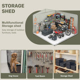 Polar Aurora 12x18 FT Outdoor Storage Shed, Garden Shed with Updated Frame Structure and Lockable Doors, Metal Tool Sheds for Backyard Garden Patio Lawn,Black Polar Aurora